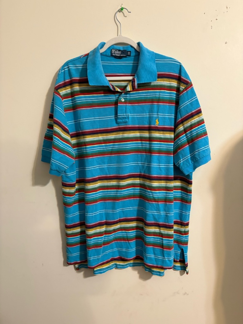Polo Ralph Lauren Mens XL tall Vintage Multicolor Stripe Knit Pullover polo